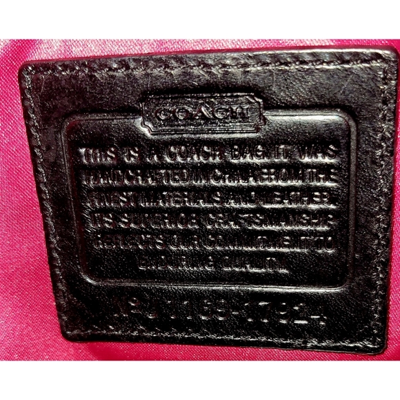 Coach 17924 Poppy Camelia Black Leather Pushlock Tote - Picture 6 of 11